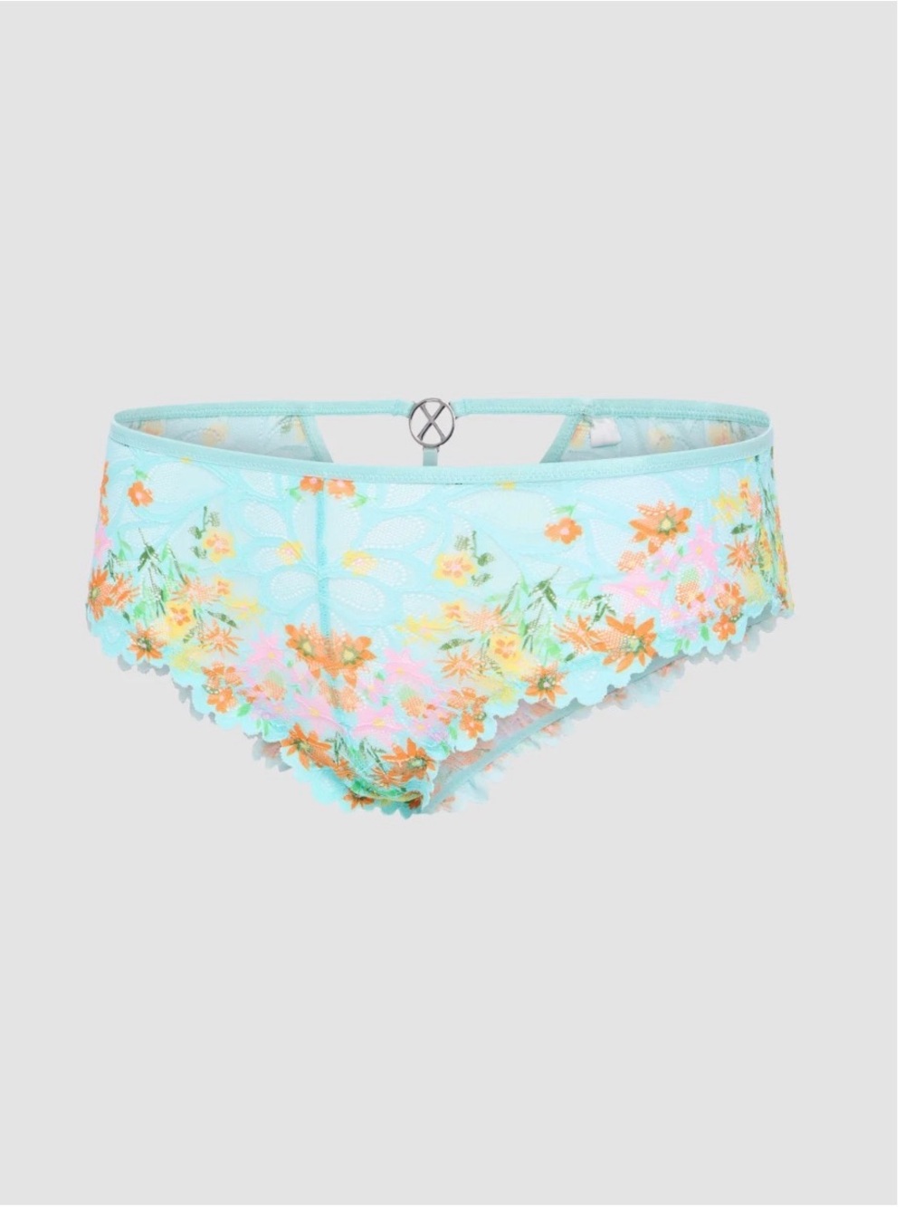 Savage X Fenty Light Blue Floral Lace Hipster Panty
